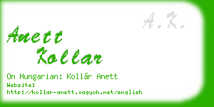 anett kollar business card